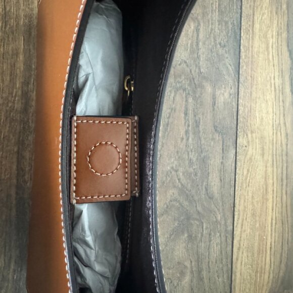 Staud Rey Tan Leather Structured Shoulder Bag - Picture 7 of 8